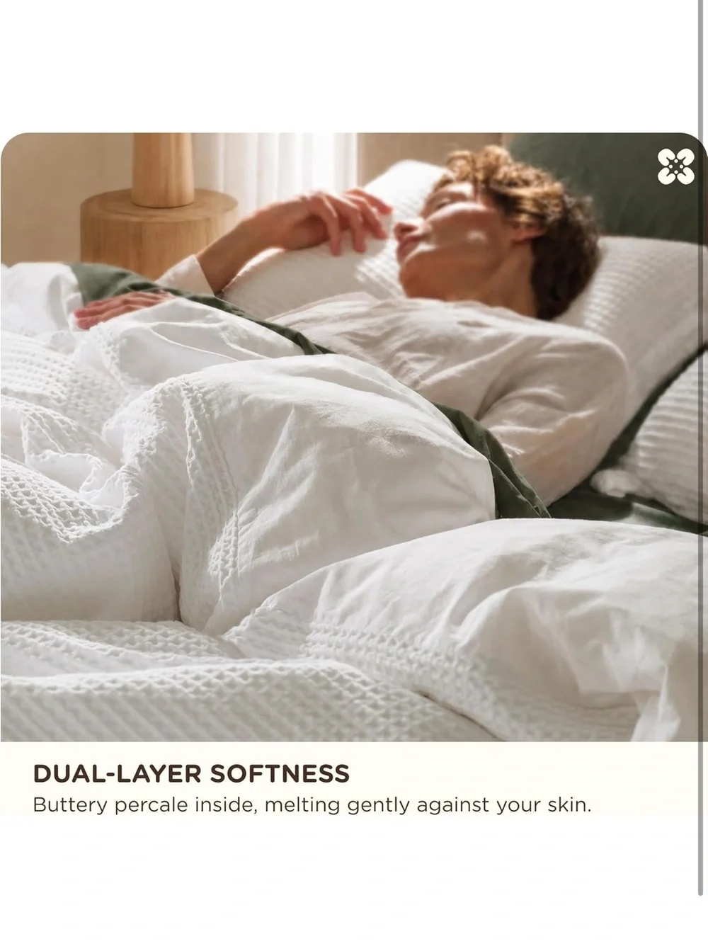 NEW Bedsure Oversized King Duvet Cover Set. 100% Cotton Waffle Weave Coconut Wht